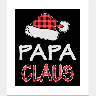 Papa Claus Red Buffalo Plaid Santa Hat Matching Family Christmas gift Posters and Art